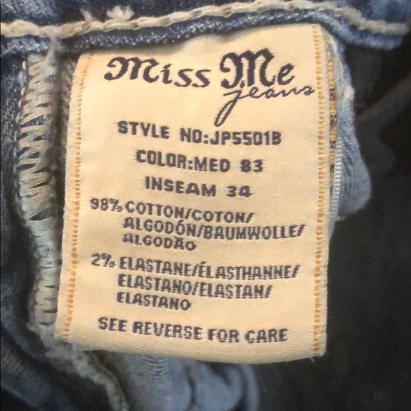 Miss Me Embellished Boot Cut Jeans Size 26 - Picture 7 of 7